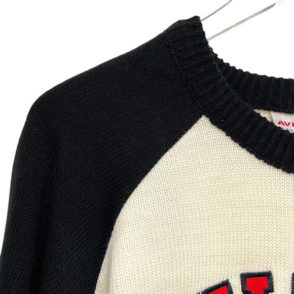 Vintage 70s Avirex N.Y.C. 1975 Heavy Embroidered Varsity Sweater Men's size S/M - Picture 4 of 15